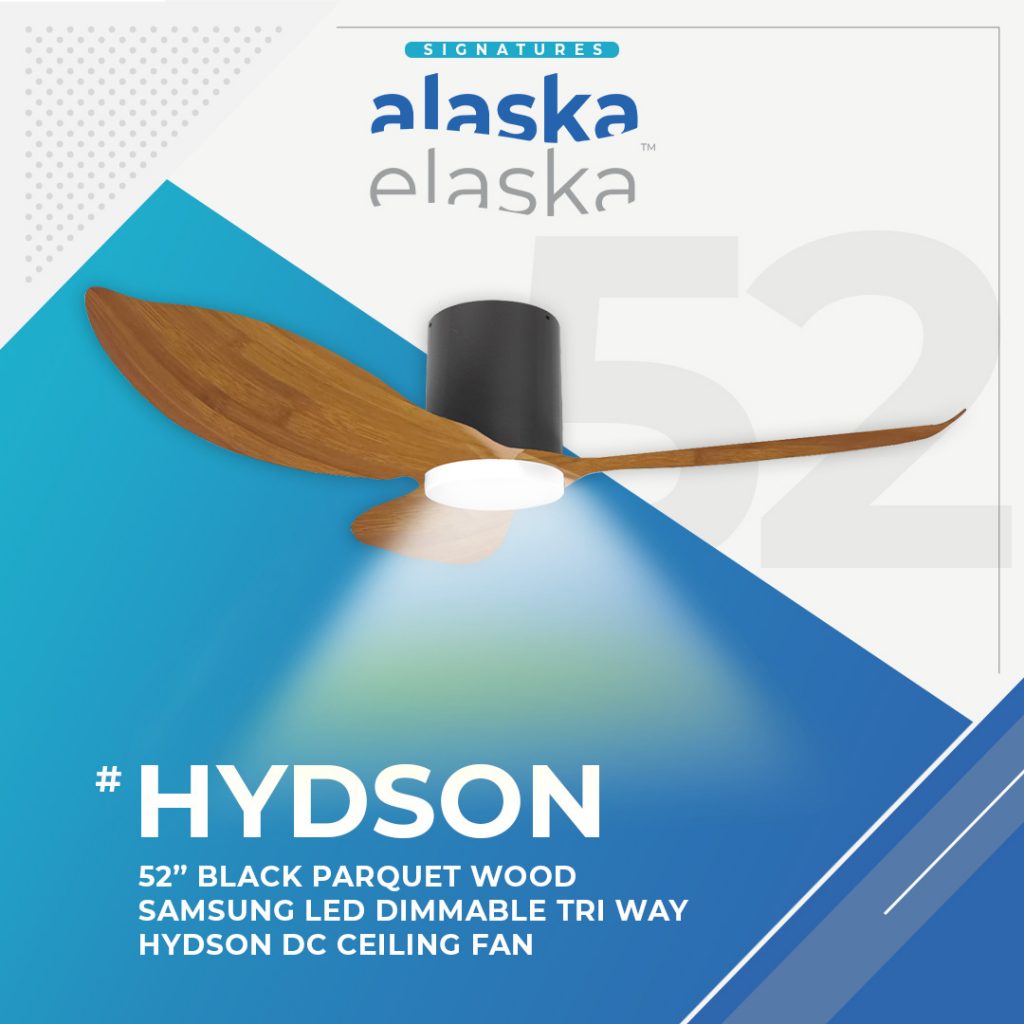 HYDSON 52″ DC CEILING FAN + SAMSUNG 20W LED DIM TRI WAY MEMORY FUNCTION